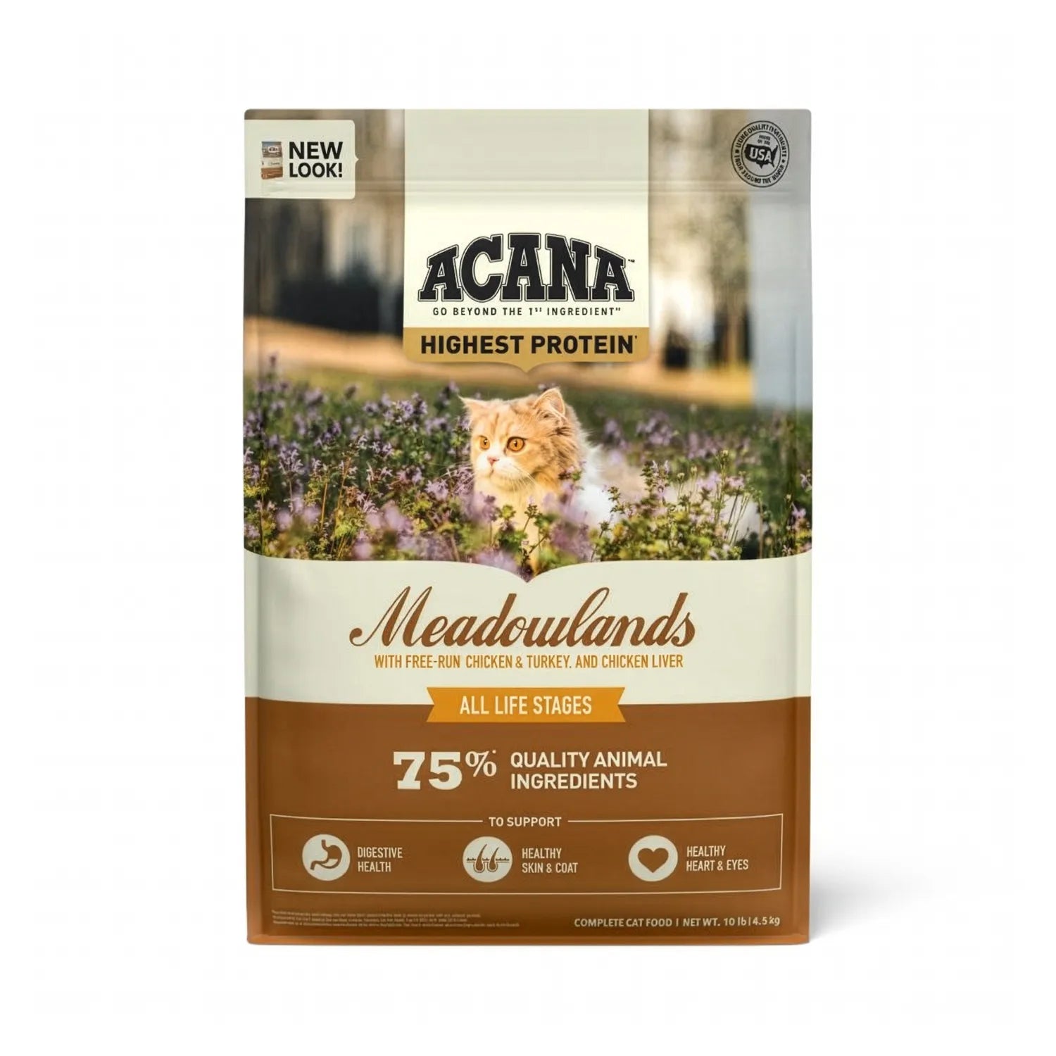 Acana Regionals Meadowland para Gatos alimento seco con pollo de corral, pescado de agua dulce y huevos, receta rica en proteína.