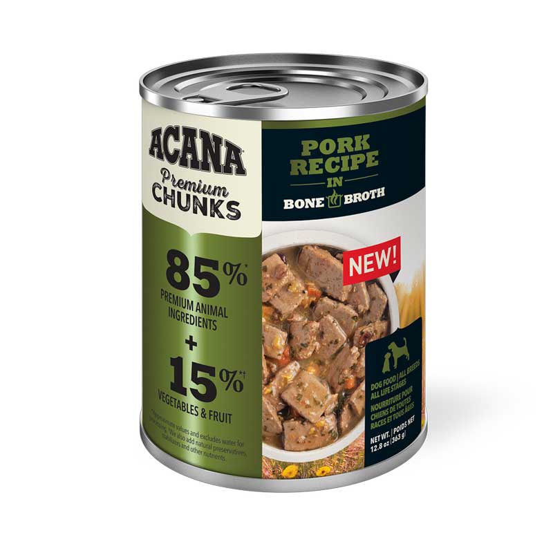 Acana Lata Trozos Cerdo en Caldo de Huesos para Perros 363 g