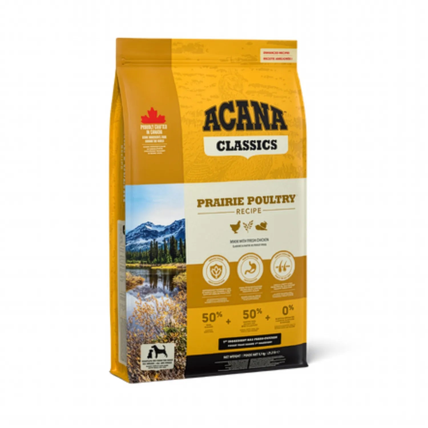 Acana Prairie Poultry para Perros alimento seco con pollo de corral, pavo y huevos frescos, receta rica en proteína para nutrición diaria.