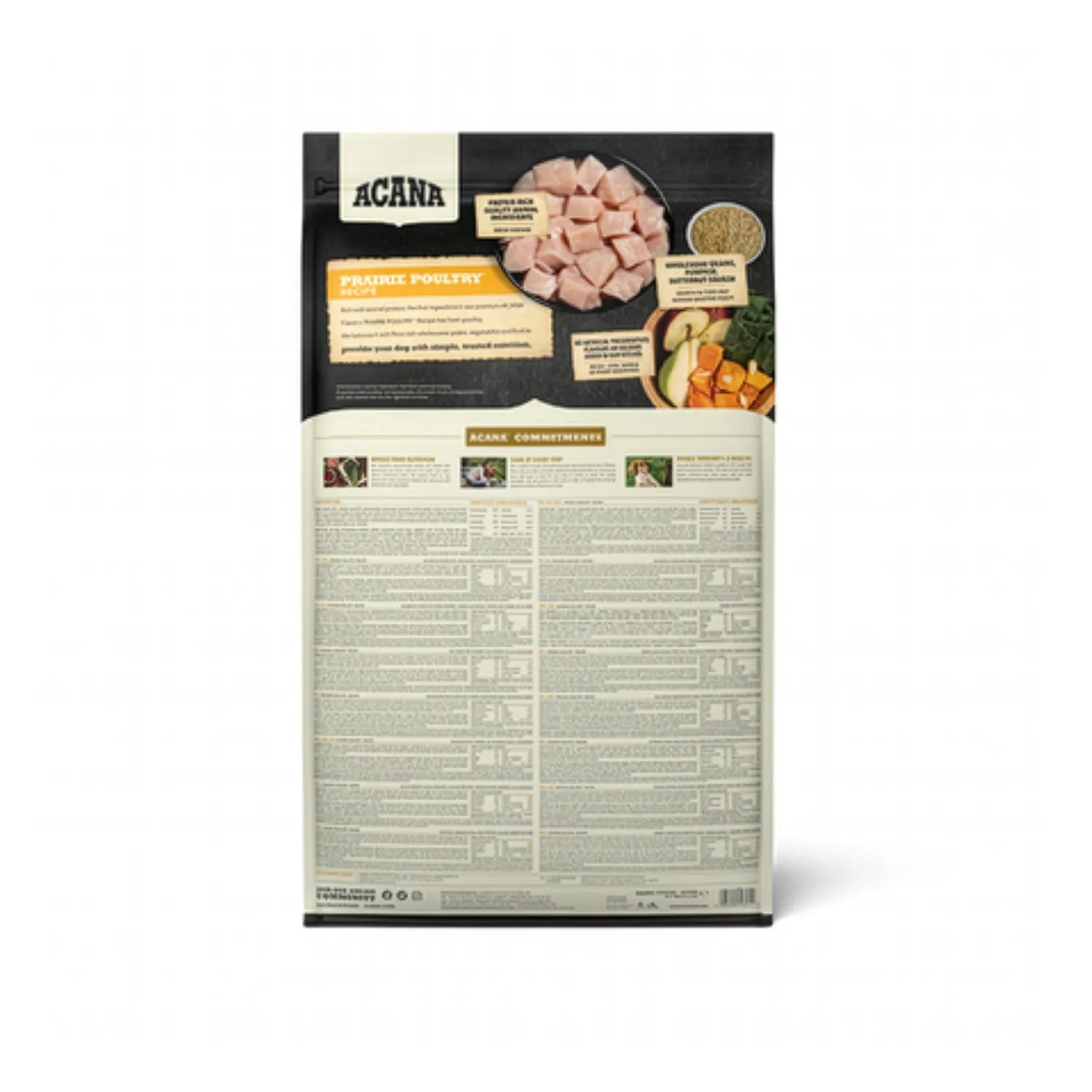 Acana Prairie Poultry para Perros alimento seco con pollo de corral, pavo y huevos frescos, receta rica en proteína para nutrición diaria.