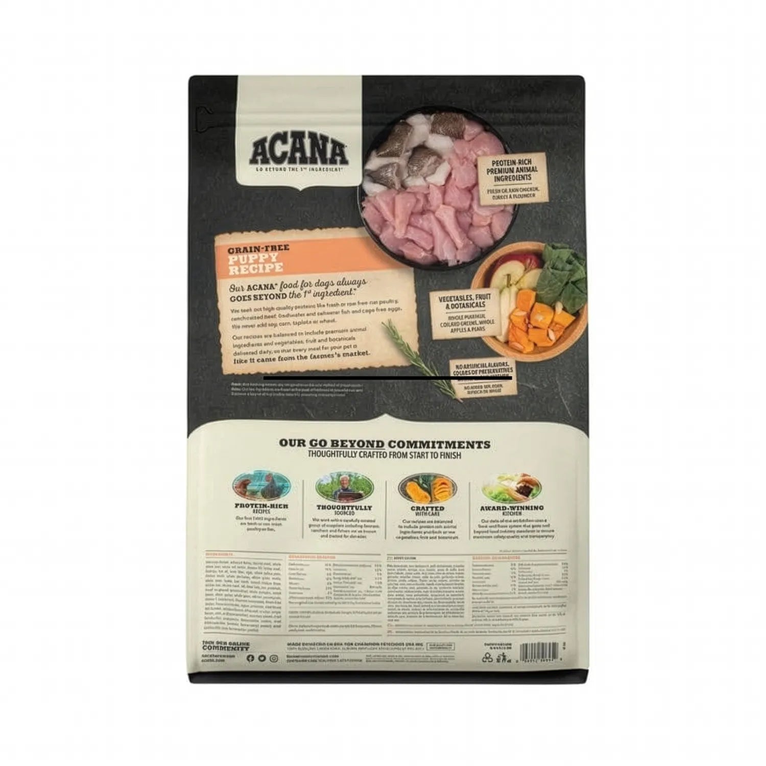 Acana Heritage Puppy & Junior para Cachorro alimento seco con pollo fresco, pavo y huevos, receta rica en proteína para crecimiento.