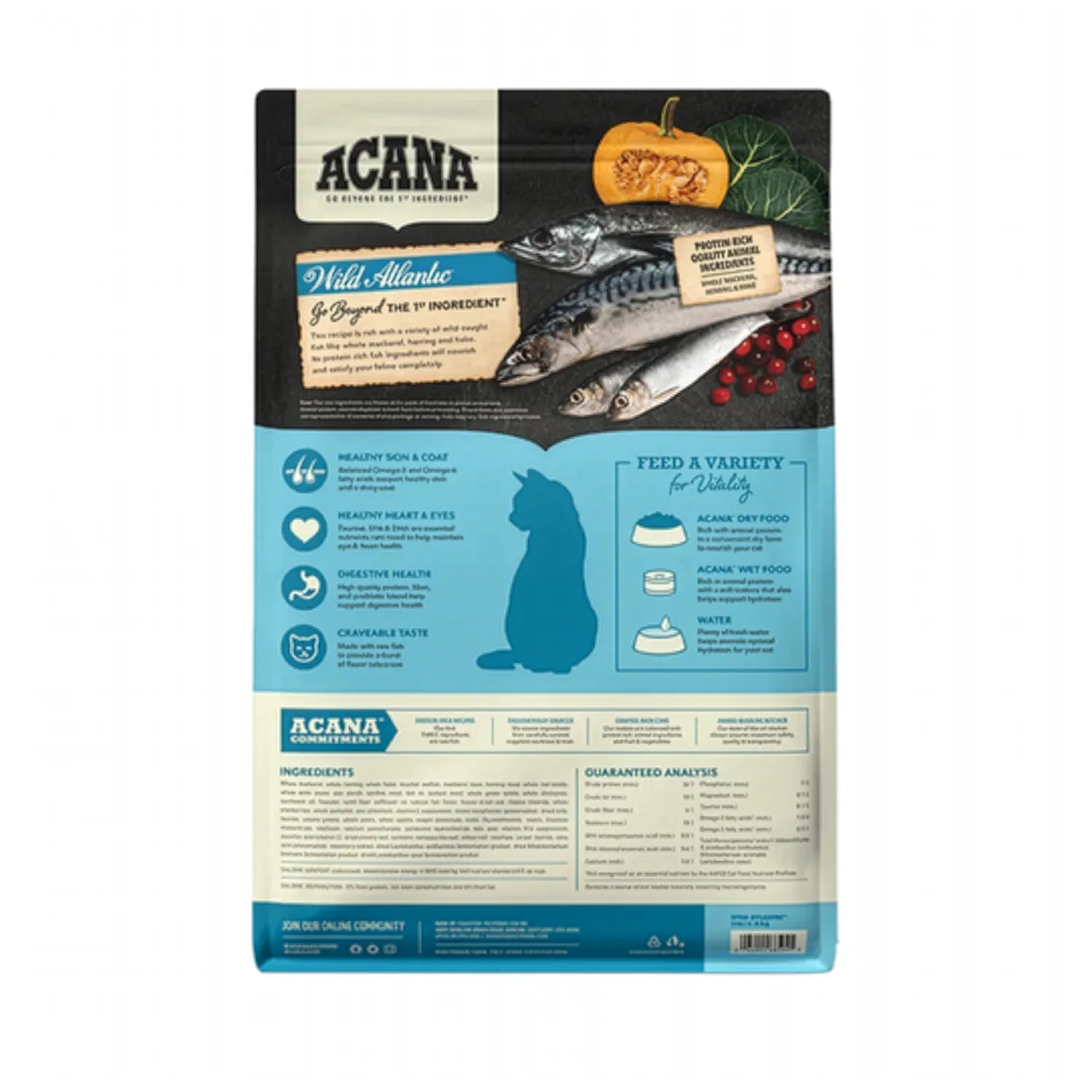 Acana Wild Atlantic para Gatos alimento seco para gatos con pescado salvaje del Atlántico, fórmula rica en proteína para todas las etapas.
