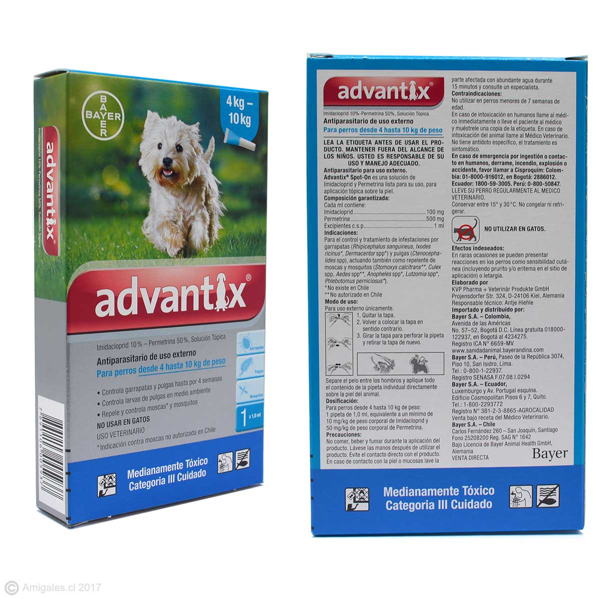 Antiparasitario Pipeta Advantix para Perros