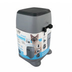 AFP Go Fresh Basurero de Arena Sanitaria, contenedor gris con tapa negra y sistema de sellado para residuos de gatos.