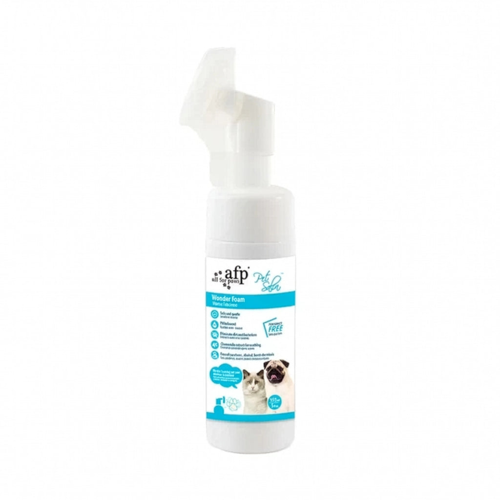 AFP Pet Salon Espuma para Patitas, espuma limpiadora para patas de perros y gatos en frasco de 150 ml con cepillo.