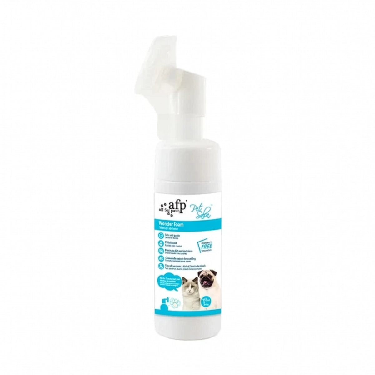 AFP Pet Salon Espuma para Patitas, espuma limpiadora para patas de perros y gatos en frasco de 150 ml con cepillo.