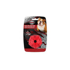 All for Paws Juguete Mighty Rex Pelota Durable roja, pelota de goma resistente con textura y apertura central para premios
