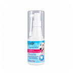 AFP Sparkle Spray Bucal 50 ml, spray de cuidado oral para mascotas en frasco blanco con aplicador y tapa transparente.