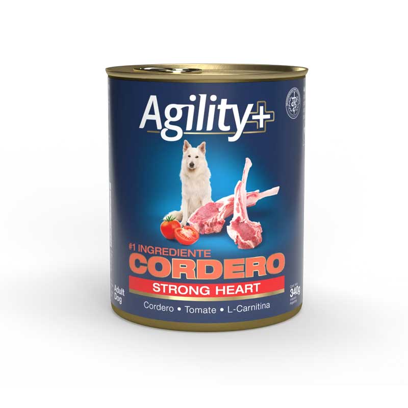 Agility+ Lata Strong Heart para Perros 340 g