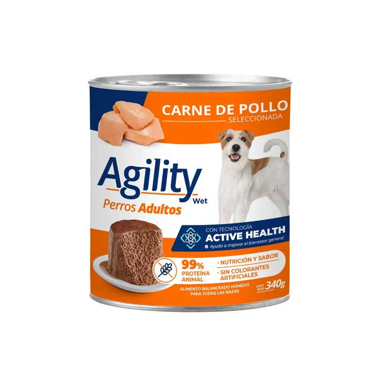Agility Lata Pollo para Perros 340 g
