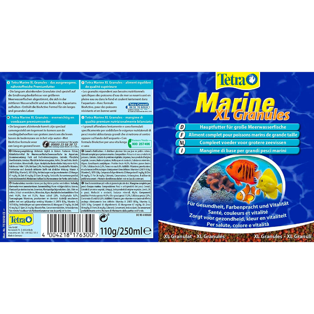 Alimento para Peces Marinos "Marine XL Granules" Tetra