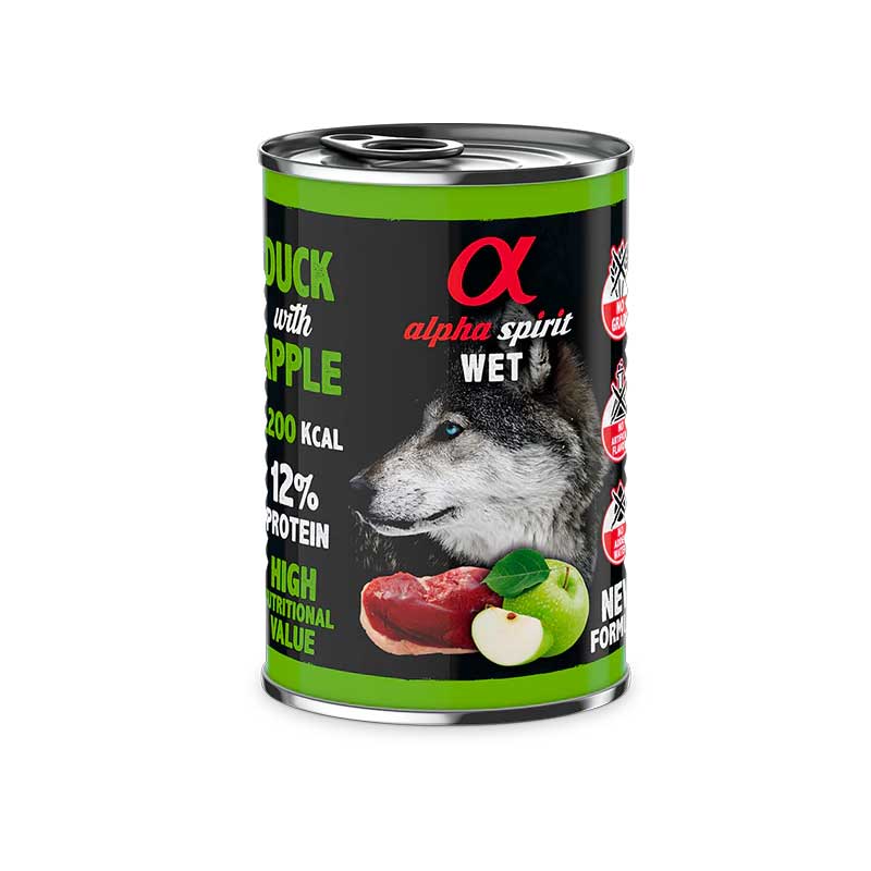 Alpha Spirit Alimento Húmedo Lata Pato con Manzana Verde 400 g
