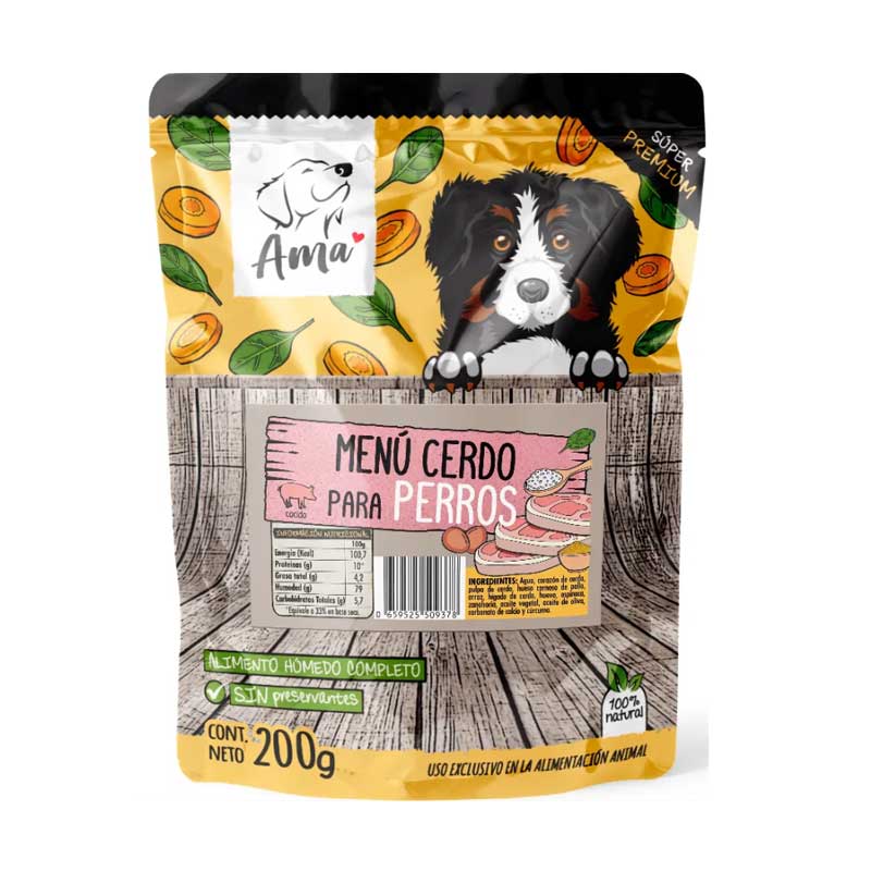 Ama Pouch Menú Cerdo para Perros 200g