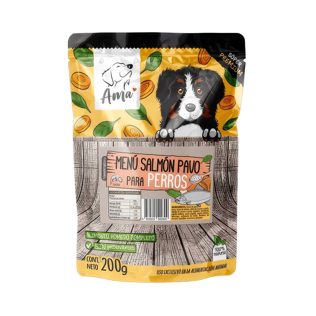 Ama Pouch Menú Salmón y Pavo para Perros 200 g