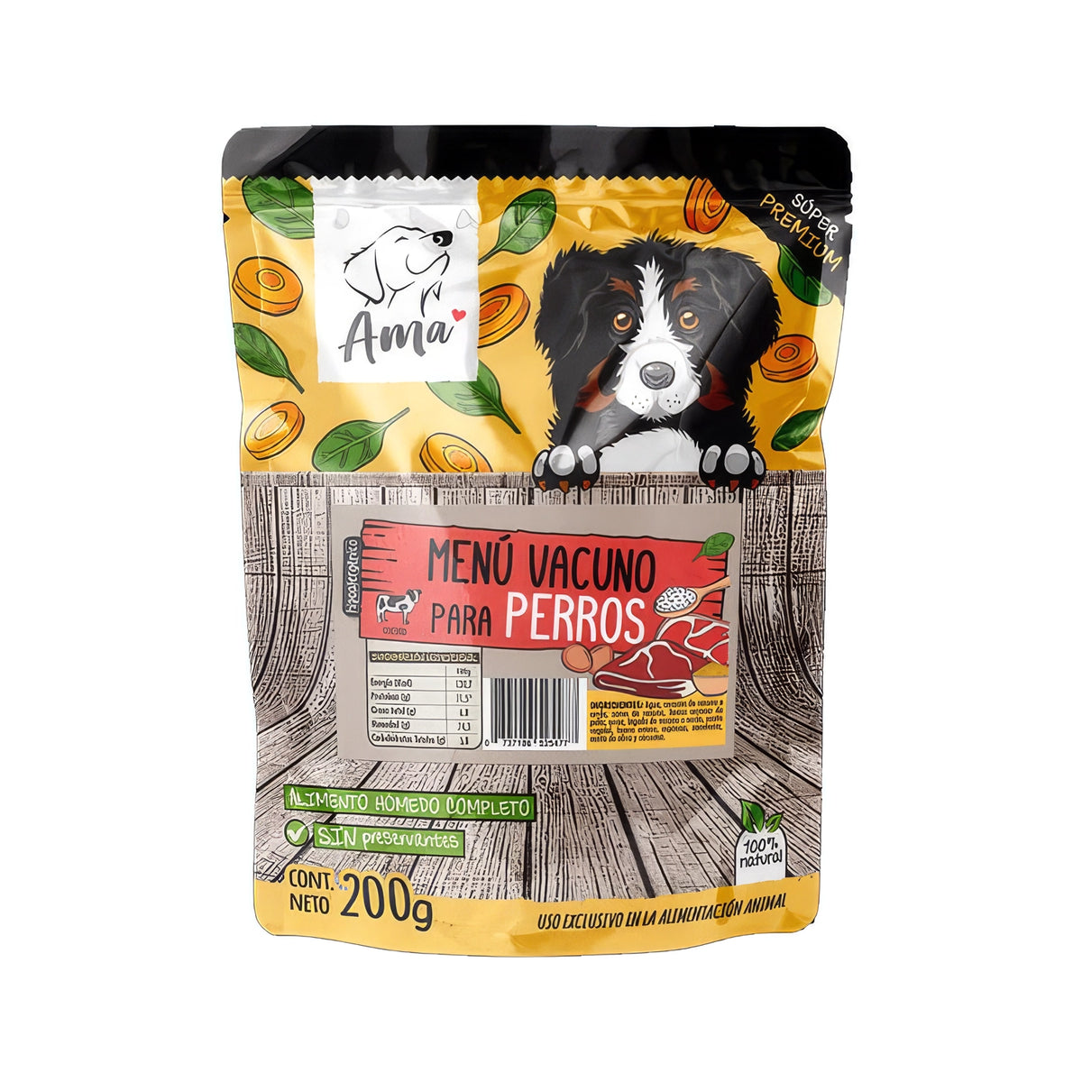 Ama Pouch Menú Vacuno para Perros 200 g