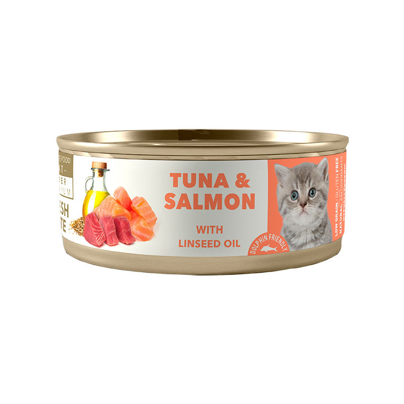 Amity Lata Atún y Salmón para Gatitos 80 g