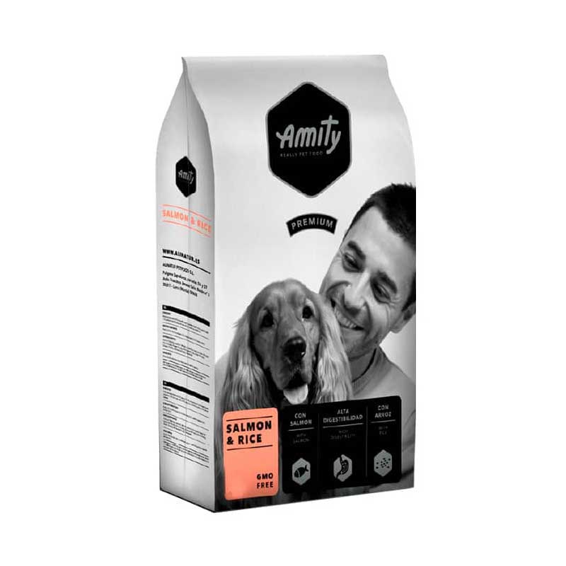 Amity Premium Salmón y Arroz para Perros - 15 Kg