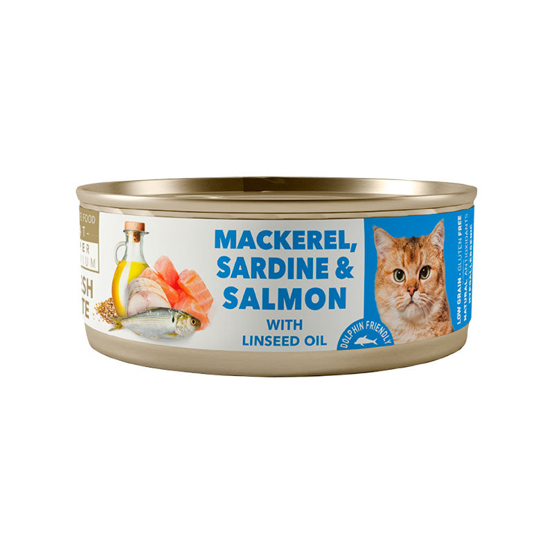 Amity Lata Jurel, Sardina y Salmón para Gatos 80 g