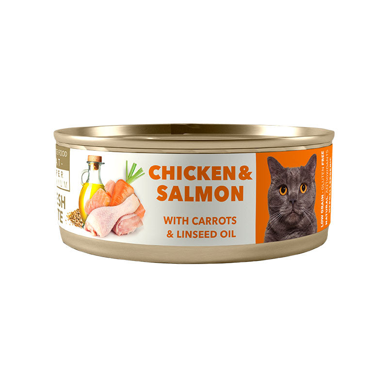 Amity Lata Pollo y Salmón para Gatos 80 g