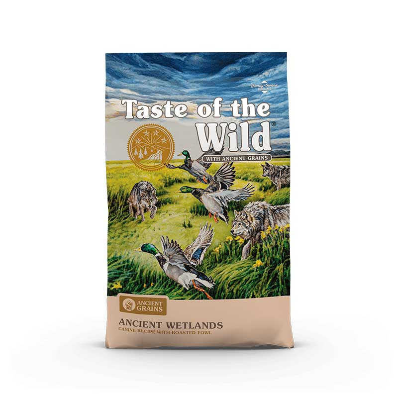 Taste of the Wild Granos ancestrales Ancient Wetlands Pato Asado para Perros - 2,27 Kg