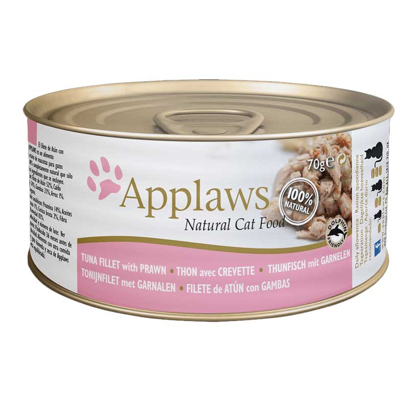 Applaws Lata Filete de Atún y Camarón con Caldo para Gatos 70 g