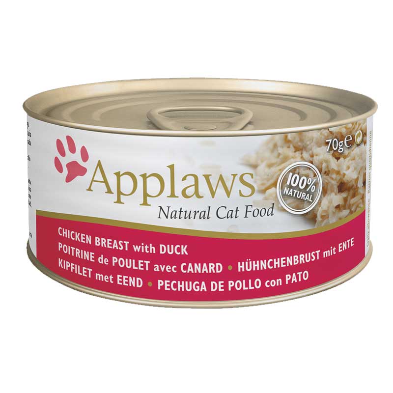 Applaws Lata Pechuga de Pollo y Pato con Caldo para Gatos 70 g