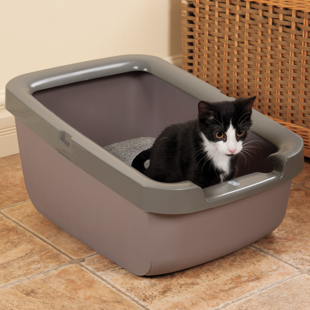 Bandeja Sanitaria Alta con Borde Grueso para Gatos