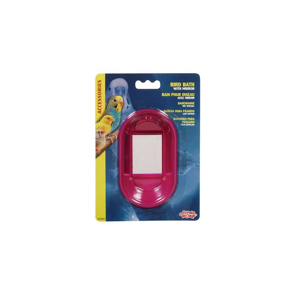 Bañera para Aves con espejo 