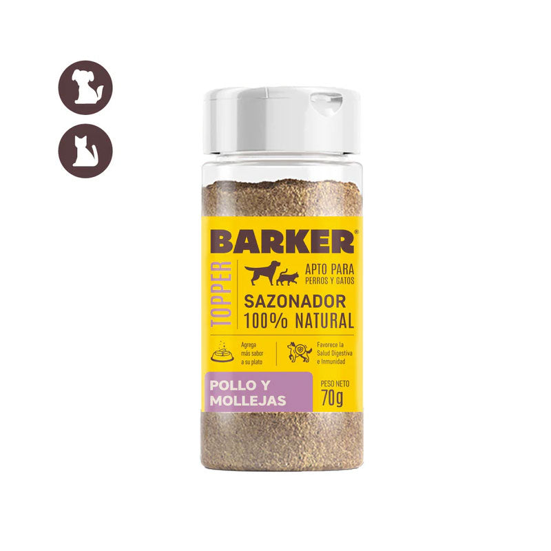 Barker Sazonador Pollo y Mollejas para Perros y Gatos 70 g