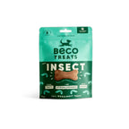 Beco Snack Natural Insecto bolsa verde con premio para perros en forma de hueso, snack hipoalergénico con insectos y semillas