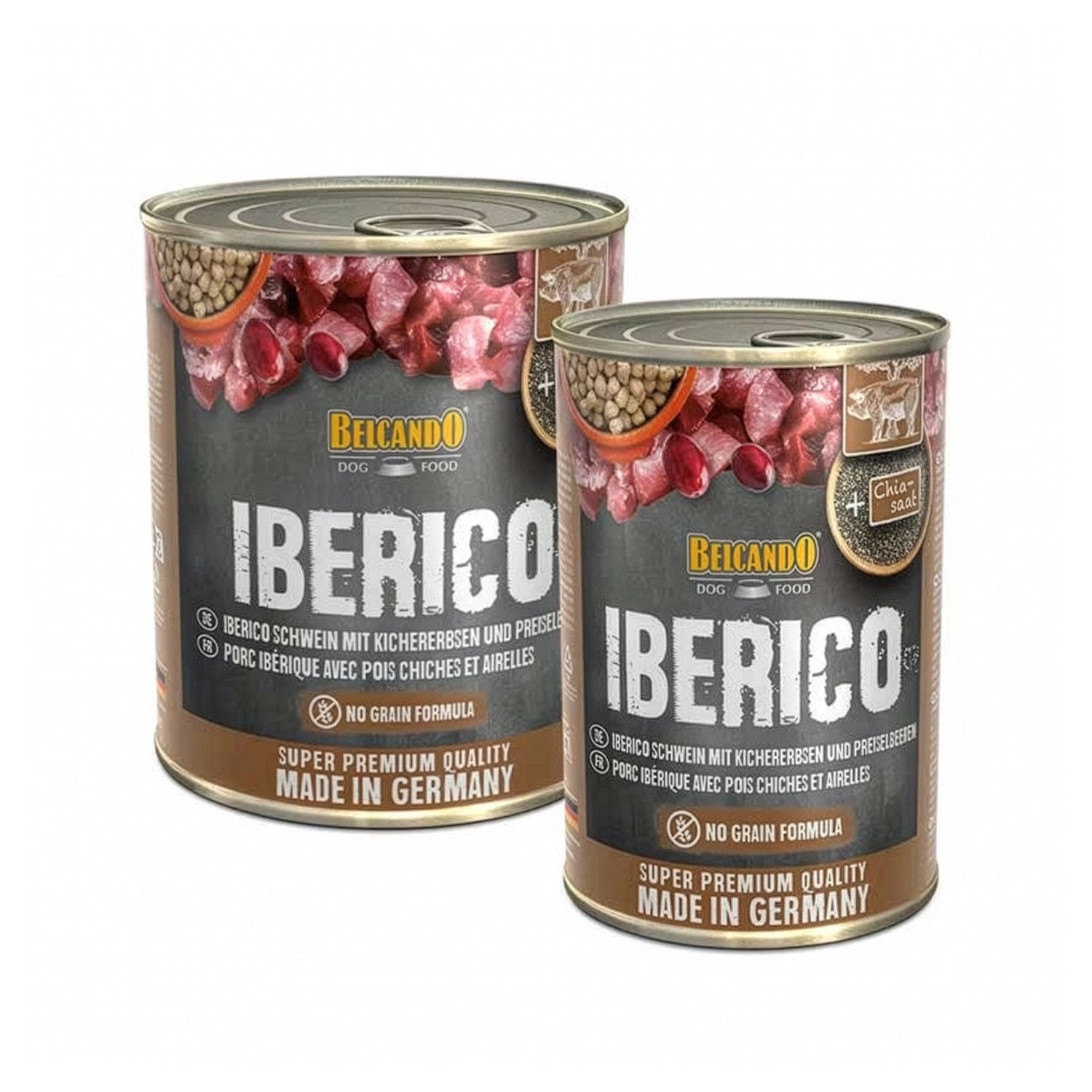 Belcando Lata Cerdo Ibérico, Garbanzos y Arándanos para perros, alimento húmedo grain free con chía.