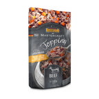 Belcando Topping Pouch de Ternera con trozos de carne y zanahoria, complemento húmedo premium para perros.