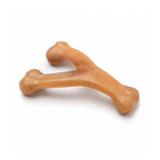 Benebone Wishbone Pollo con forma de hueso en Y, juguete masticable con sabor a pollo para perros, presentado en su empaque original.