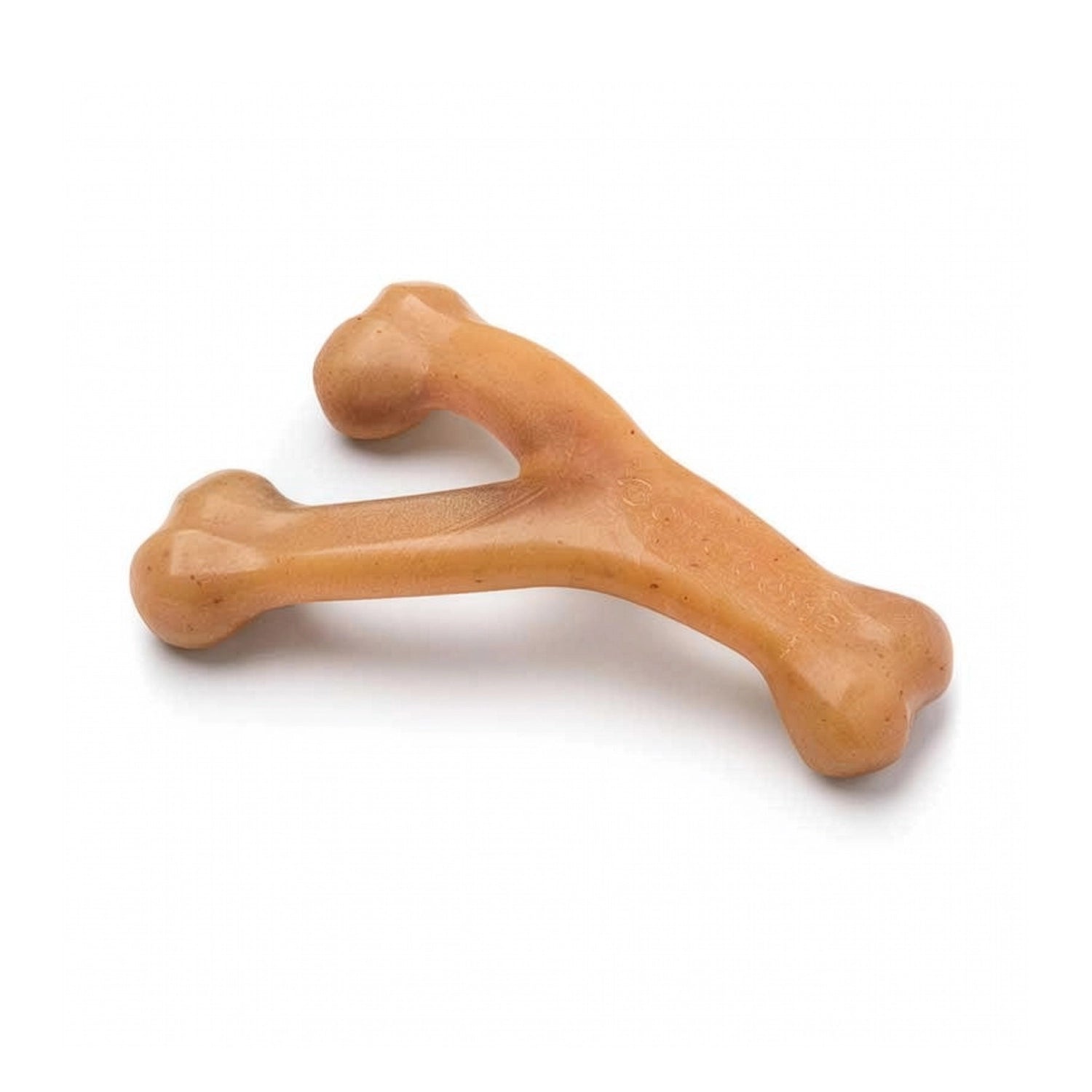 Benebone Wishbone Pollo con forma de hueso en Y, juguete masticable con sabor a pollo para perros, presentado en su empaque original.
