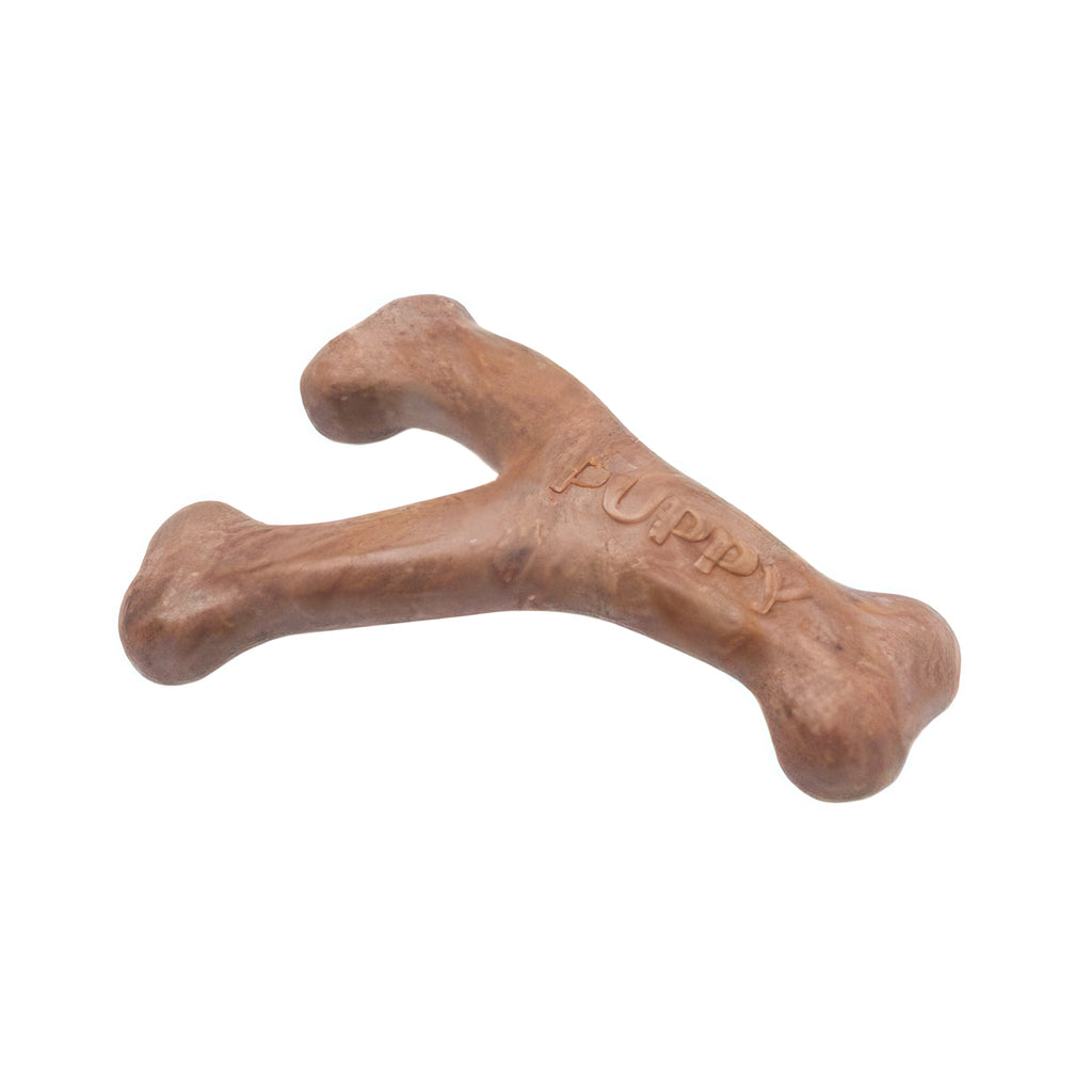 Benebone Juguete "Wishbone" Sabor Tocino para Cachorros, mordedor con forma de hueso para aliviar la dentición y promover una masticación segura.