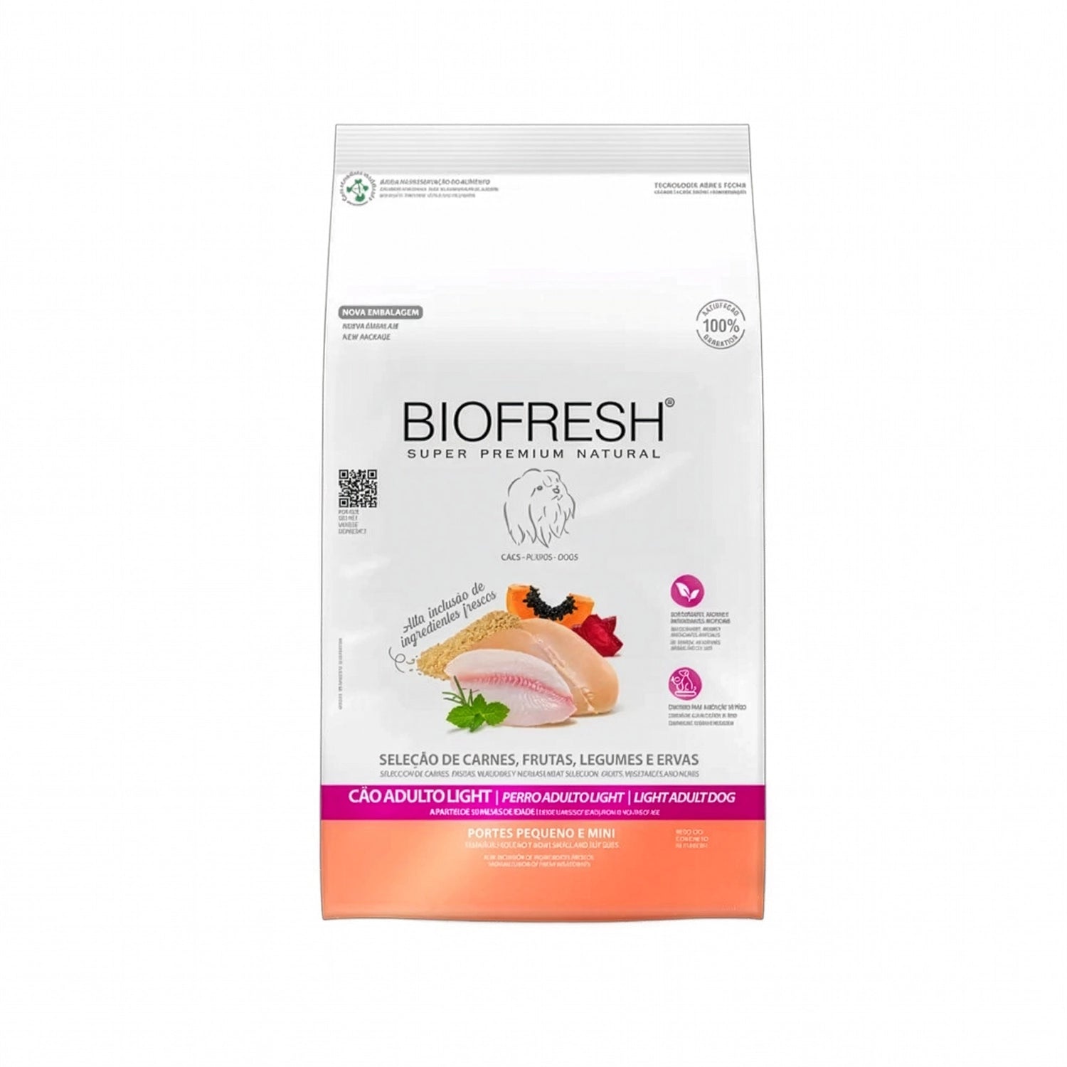 Biofresh Light para Perros Razas Pequeñas y Mini bolsa de comida con ingredientes naturales como pollo, frutas y vegetales