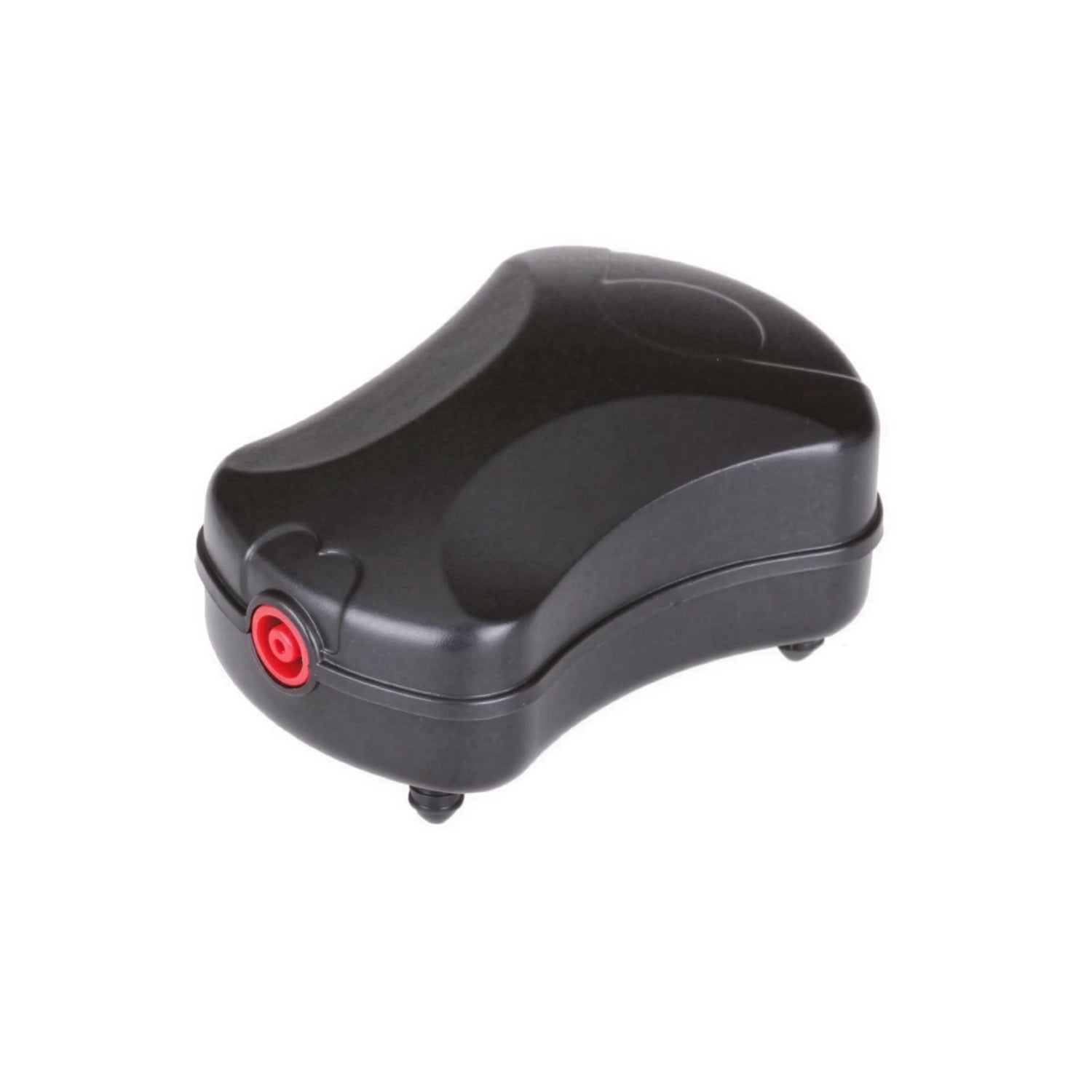 Bomba de Aire Silenciosa Boyu 1 Salida con diseño compacto en color negro y salida de aire frontal, ideal para oxigenar acuarios.