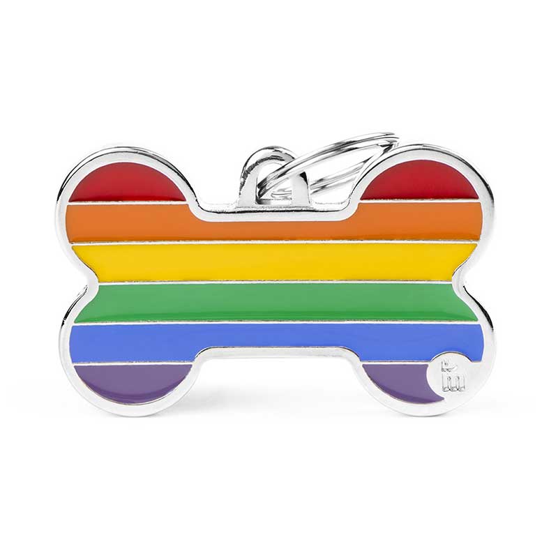 Placa Arcoiris Hueso "My Family" XL