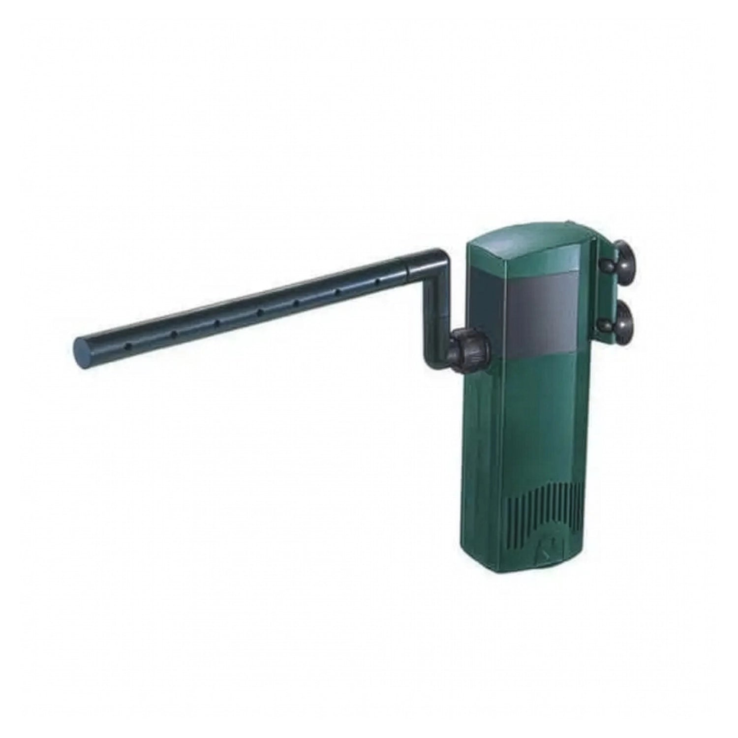 Boyu Filtro Interno Cascada 220 L para acuarios con tubo de salida tipo flauta, ventosas de fijación y diseño compacto en color verde.