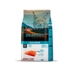 Bravery Salmon Gato Adulto, saco de alimento seco con lince y filete de salmón, fórmula grain free 100% natural para gatos adultos