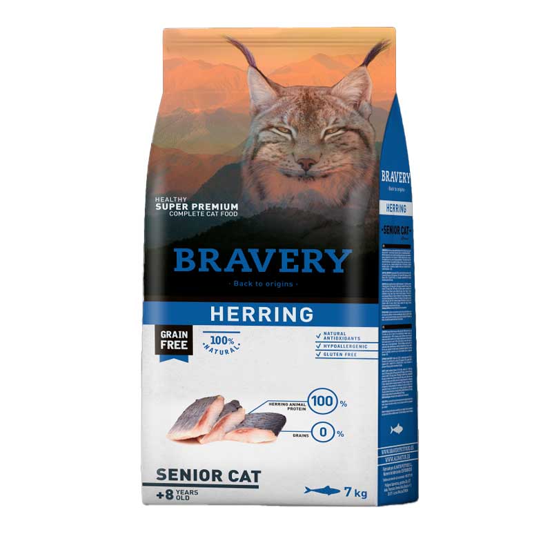 Bravery Arenque para Gatos Senior - 7 Kg