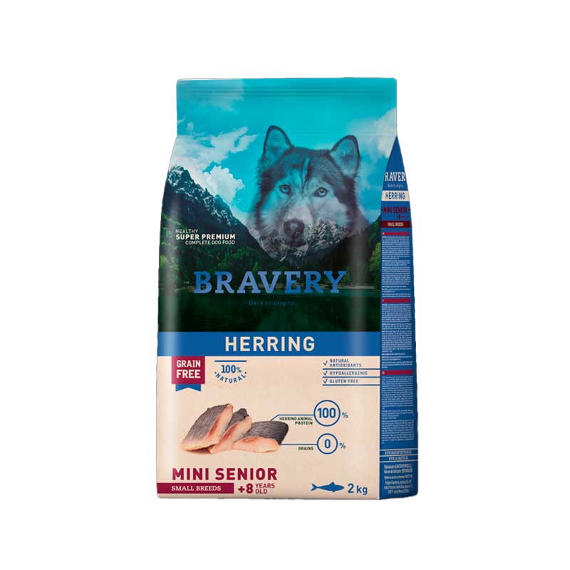 Bravery Arenque para Perros Senior Razas Pequeñas - 2 Kg
