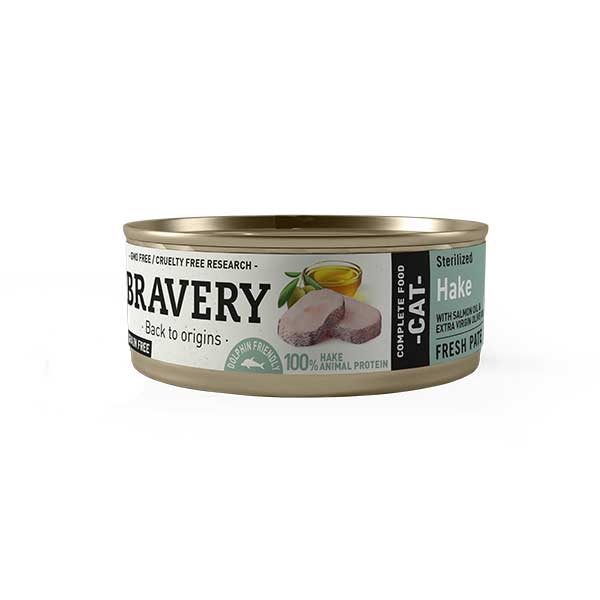 Bravery Húmedo de Merluza para Gatos Esterilizados 70 g