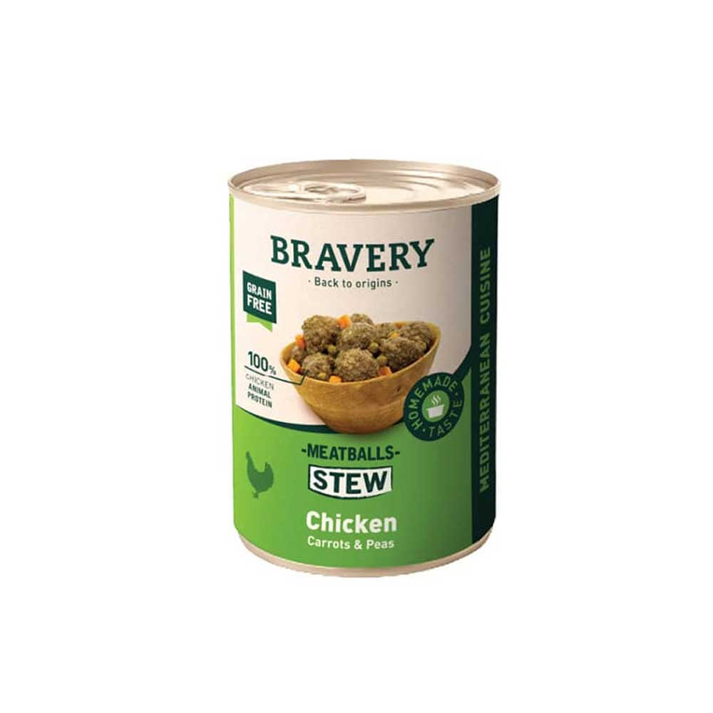 Bravery Húmedo Meatballs Stew de Pollo para Perros 415 g