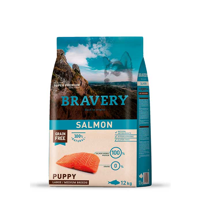 Bravery Cachorro Salmón Raza Grande y Mediana - 4 kg