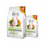 Brit Animals para Conejo Joven, alimento premium para conejos jóvenes en bolsa con imagen de un conejo blanco y vegetales.