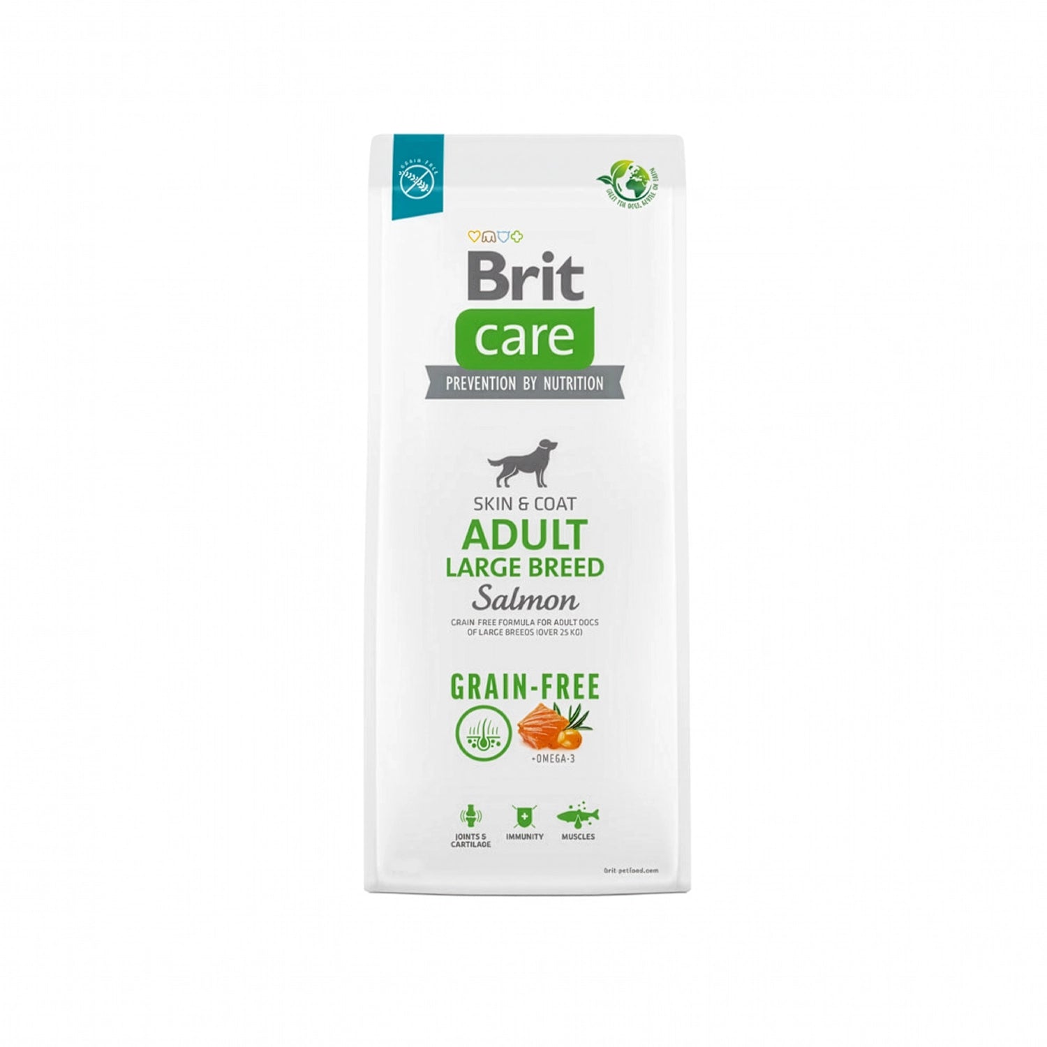 Bolsa Brit Care Salmón Grain-Free para Perros Razas Grandes, fórmula para piel y pelaje con iconos de inmunidad y articulaciones