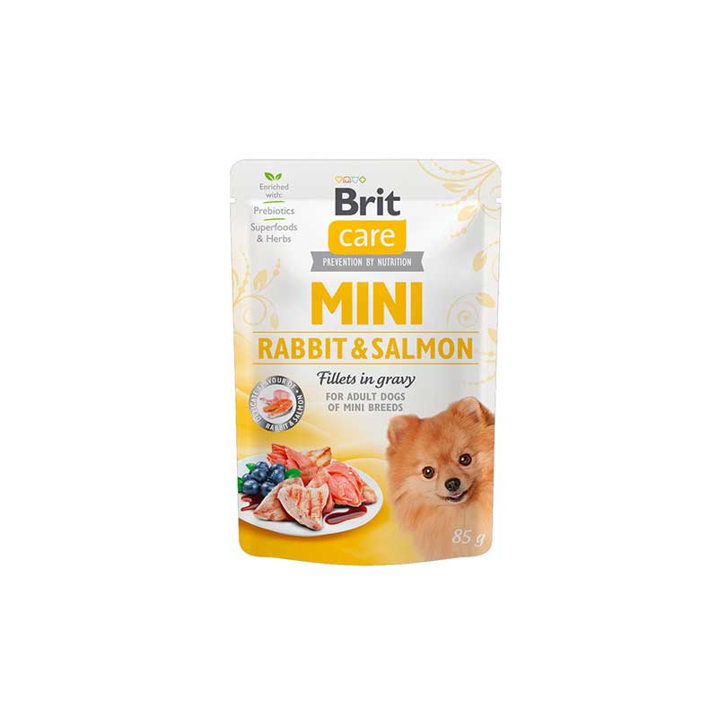 Brit Care Pouch Mini Filetes Conejo y Salmón en Salsa