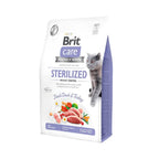 Bolsa de Brit Care Esterilizado Control de peso para Gatos, alimento premium para gatos esterilizados con pato y pavo.