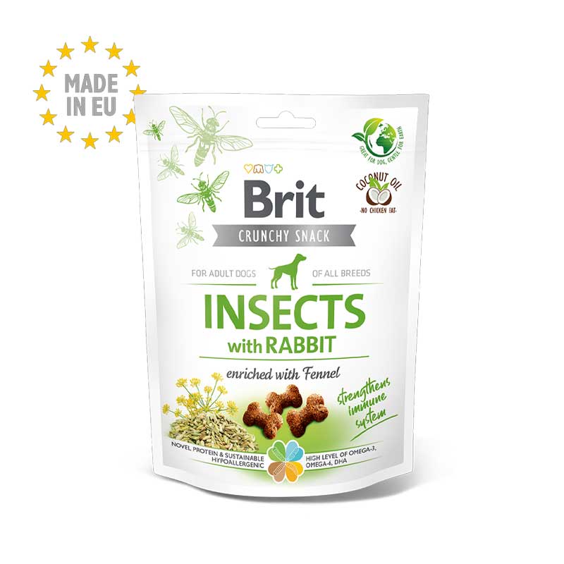 Brit Crunchy Snack Insecto y Conejo para Perros 200 g